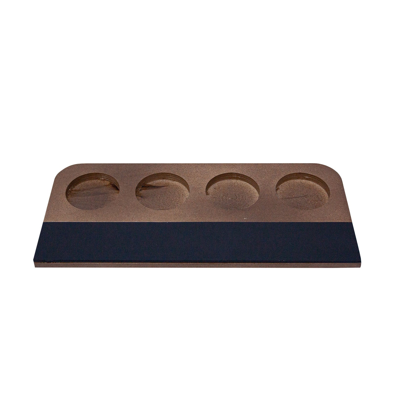 Wine Flight with Walnut Finish and Chalk Strip - Includes 7.5oz. Carafe Glasses