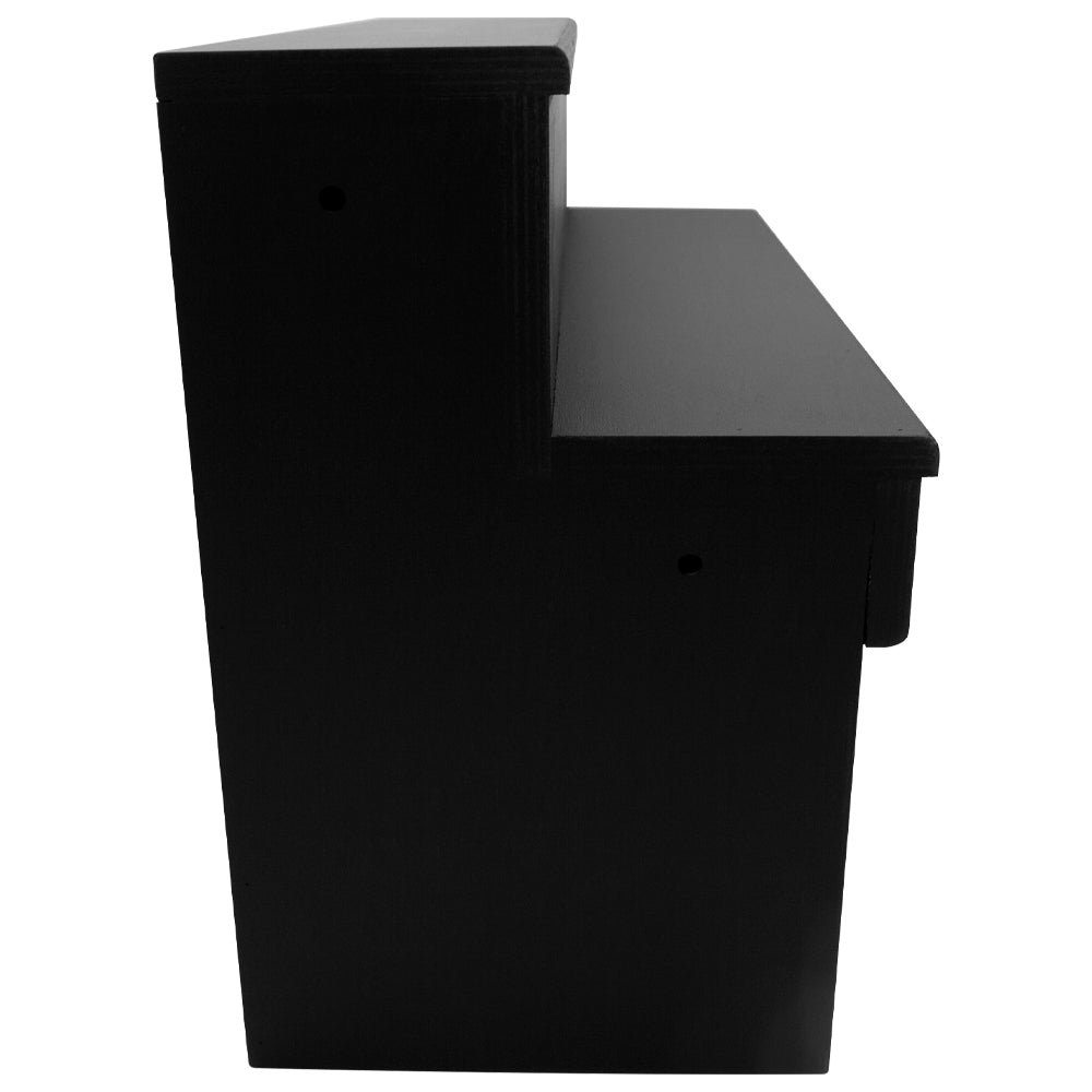 Wood Under Storage Liquor Shelves - 2 Tier - Black - Side View Empty