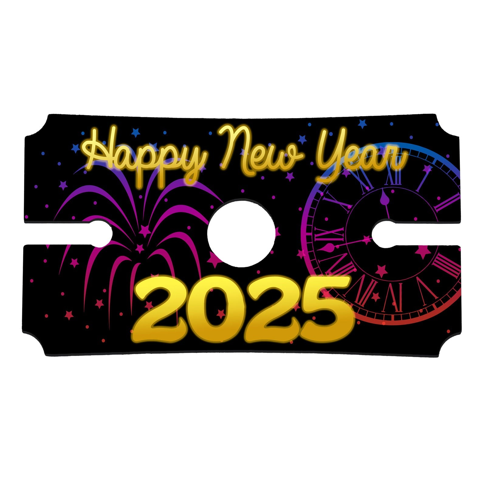 Wood Wine and Champagne Glass Caddy - 2025 New Years Eve