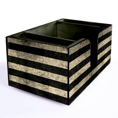 Wooden Bar Caddy - Black American Flag