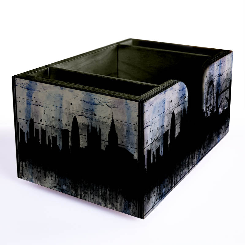 Wooden Bar Caddy - City Scene