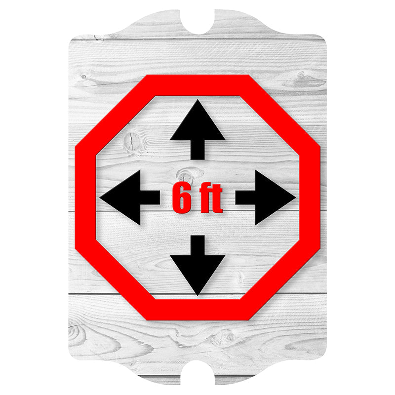 Wooden Tavern Sign - 6 Feet Apart